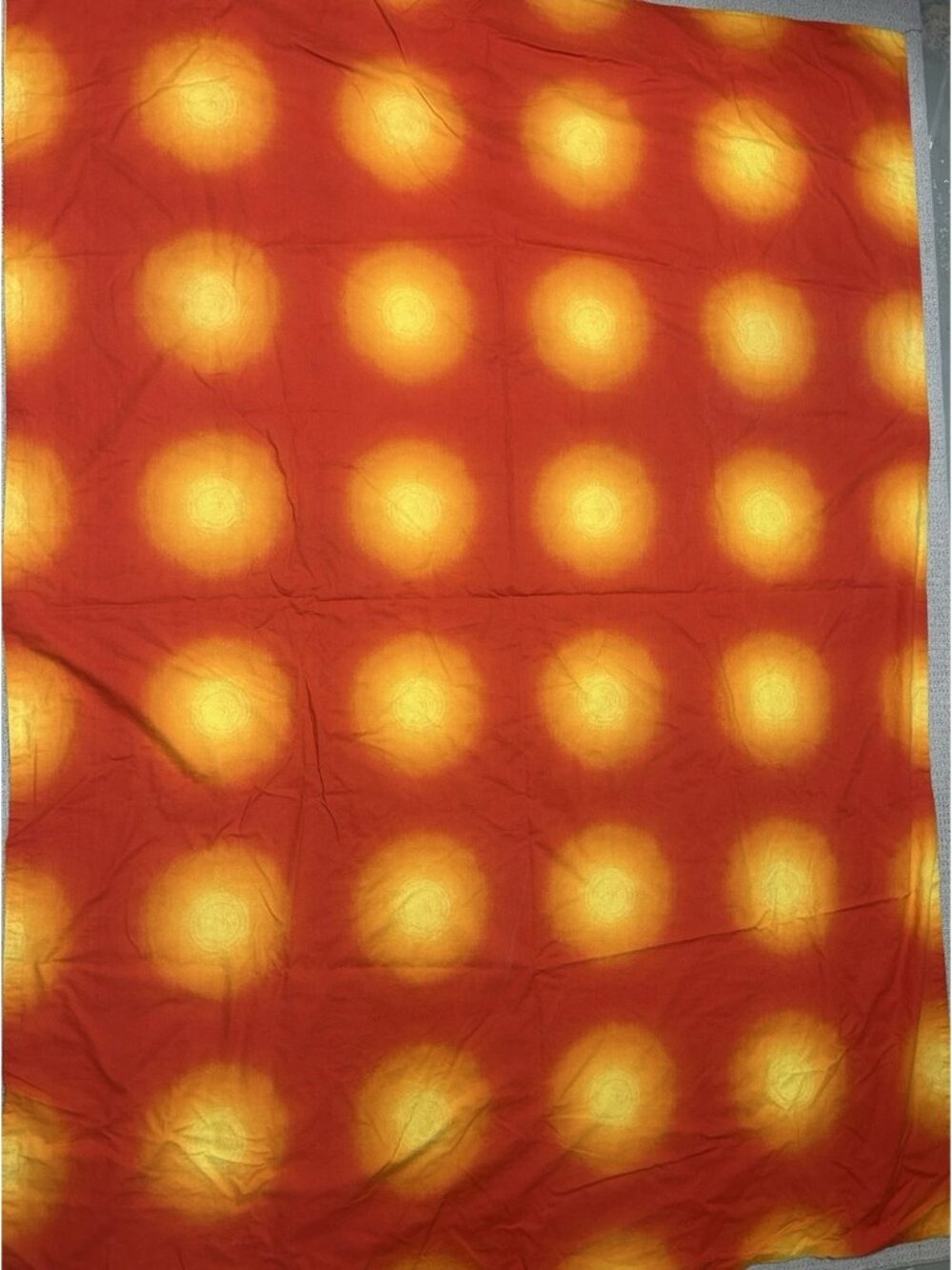 Vintage Retro Reversible Duvet Cover Blanket Orange Yellow Dots Stripes Sunset